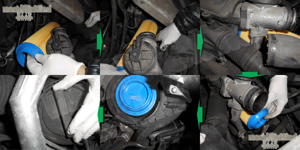 Figura 6: le fasi per il collocamento del nuovo filtro