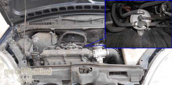 Figura 2: E' mostrata la posizione del filtro Gasolio della classe A W168