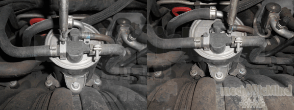 Figura 3: Svitiamo le due viti indiate usando la chiave torx da 20