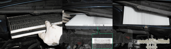 Figura 6: Rimuoviamo il precedente filtro e sostituiamolo con il nuovo facendo putare verso il basso la freccia stampata sul lato del filtro.  