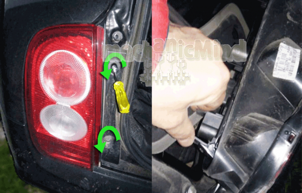 Figura 1: Rimuoviamo le due viti esterne e premiamo sulle liguette