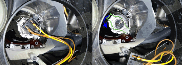 Figura 2: Rimozione del connettore e della molla