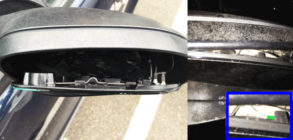 Figura 3: Lo specchietto va fatto combaciare e poi incastrato superiormente sul filo metallico