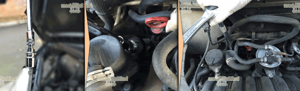 Figura 3: Fasi per la rimozione del filtro olio