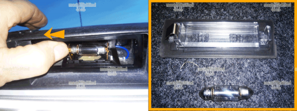 Figura 2: Rimuoviamo la lampadina come indicato 